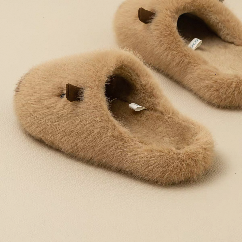 The Capybara Fluffy Slippers