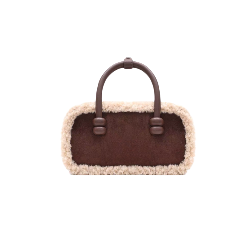 The Lamb Wool  Fluffy Boston Bag