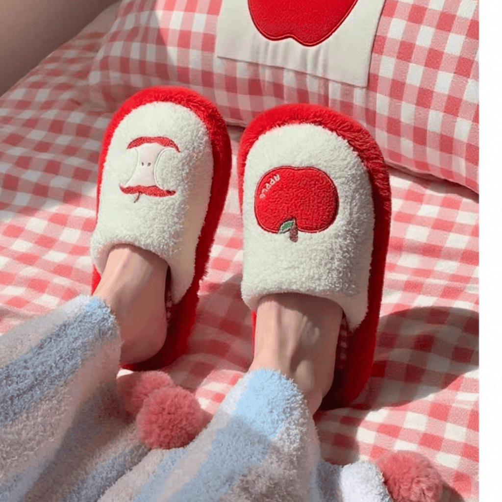 The Apple Fluffy Slippers