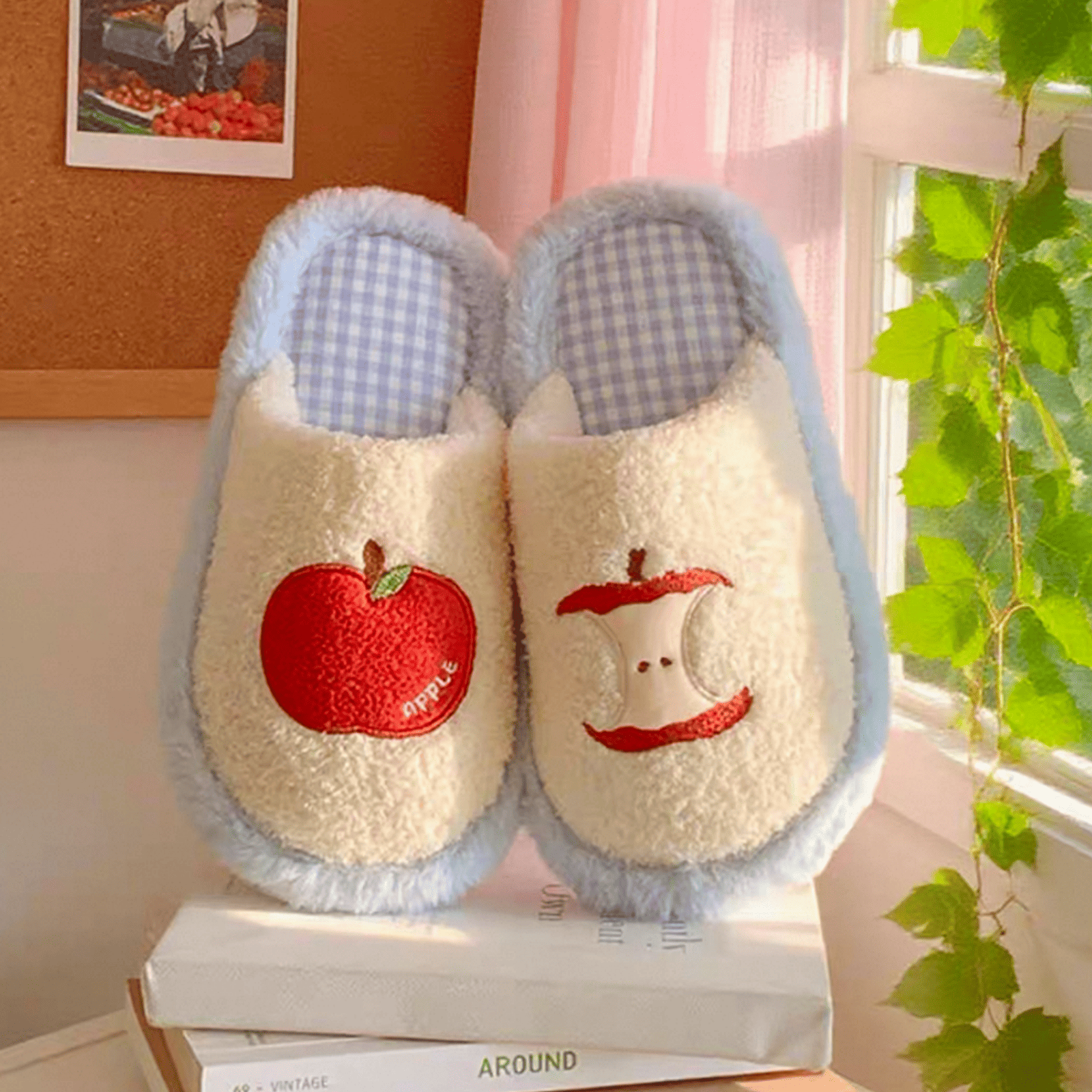The Apple Fluffy Slippers