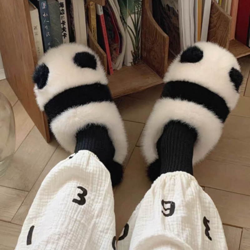 The Panda Fluffy Slippers