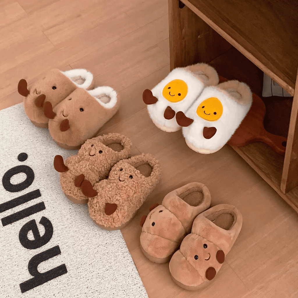 The Smiley Croissant Slippers