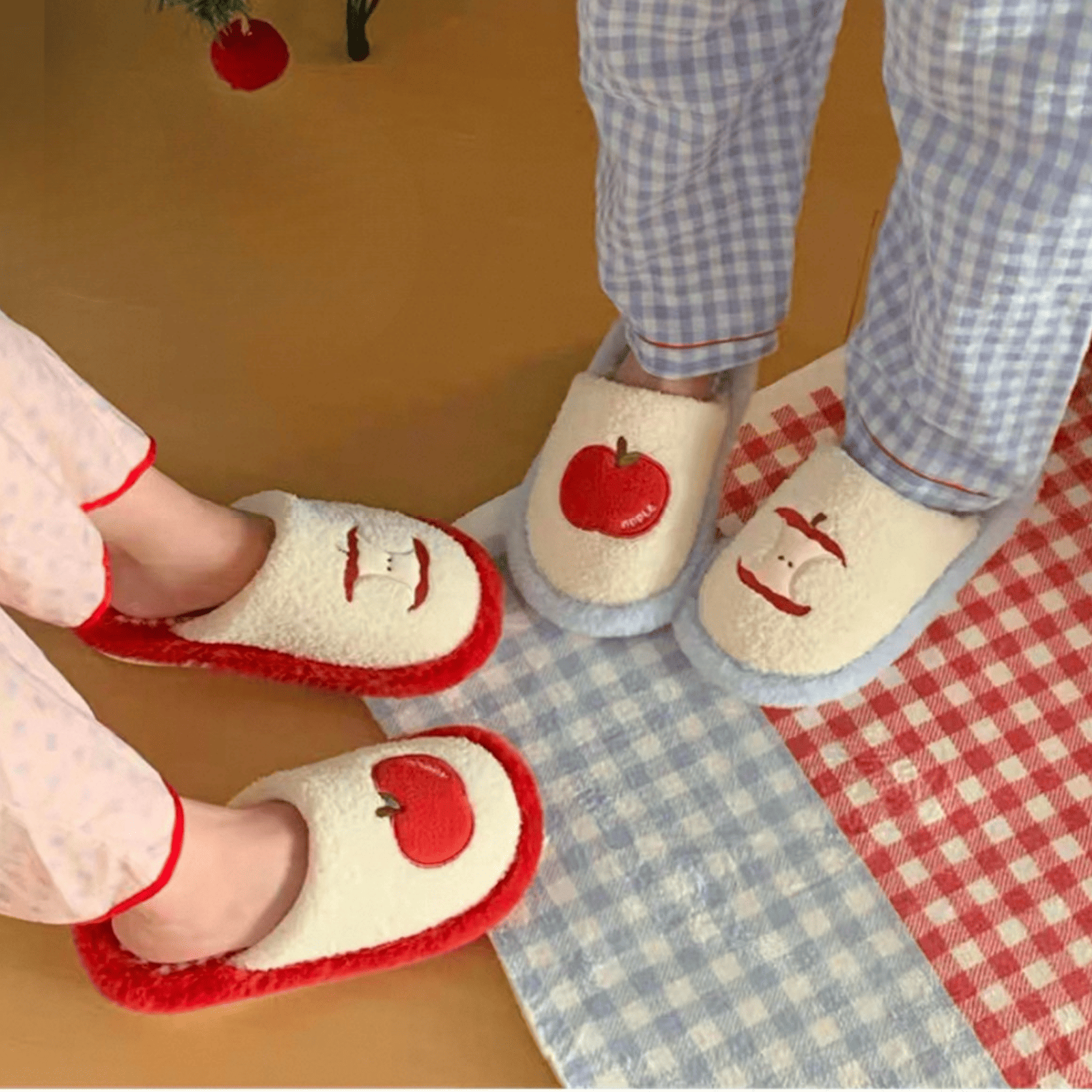 The Apple Fluffy Slippers