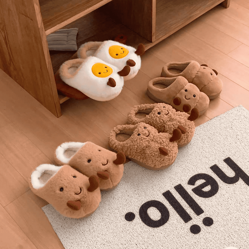 The Smiley Peanut Slippers