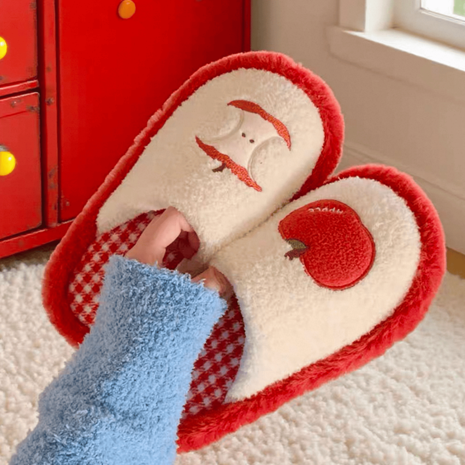 The Apple Fluffy Slippers