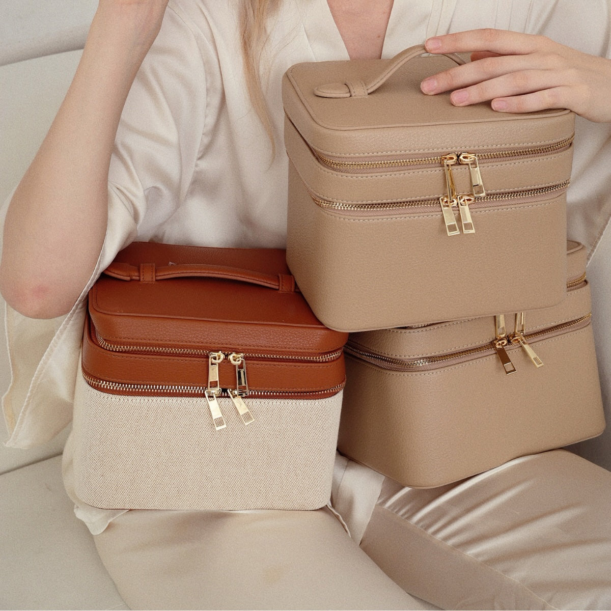 Duo Vanity Case – Canvas Brown